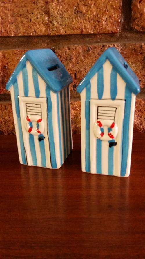 Two very nice glass money boxes!