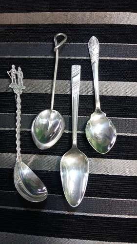 Four Beautiful Silver EPNS Spoons! Lots of detail!