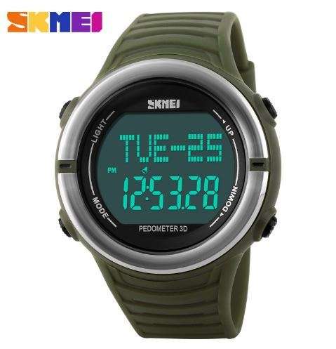 SKMEI 1111HR Heart Rate and Pedometer Watch for Health Lifestyle- GREEN