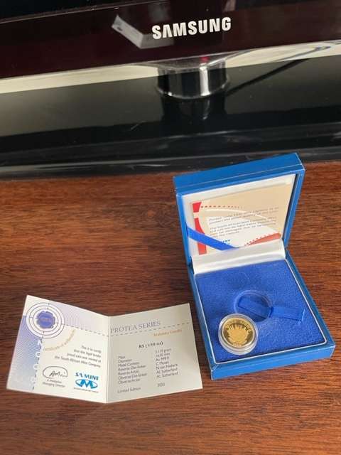 1/10 ounce 24K Gold Ghandi Sa mint coin  2008