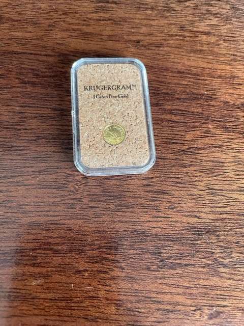 Kruger Gram 1 gram of pure 24K gold, Gold Reef City Mint