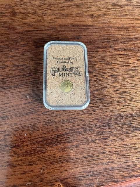 Kruger Gram 1 gram of pure 24K gold, Gold Reef City Mint