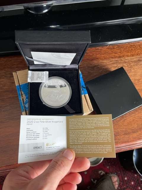2020 Proof 2 ounce silver Krugerrand first relase