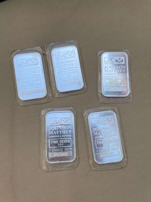 1 ounce jm bullion bars 5 in total sealed 2800 for all