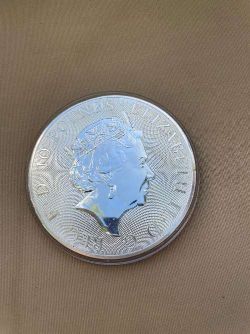 Opened circulated 10 ounce Britannia 2021 solid silver 0.999