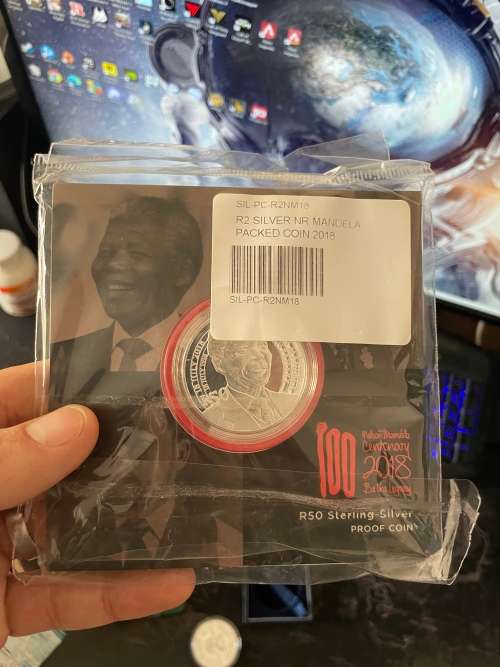 5 Troy ounces of proof silver all 0.925 SA mint, Mandela R50, Korean silver coins