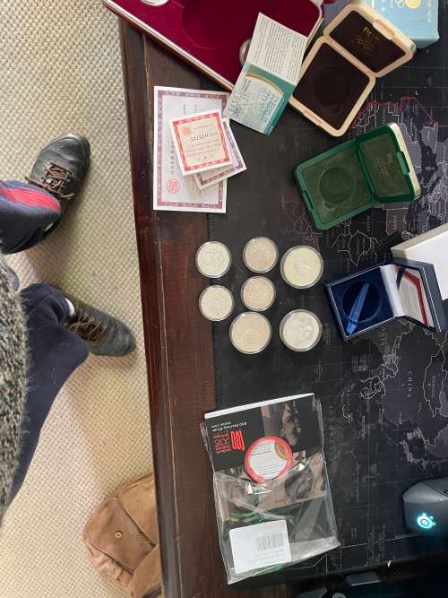 5 Troy ounces of proof silver all 0.925 SA mint, Mandela R50, Korean silver coins