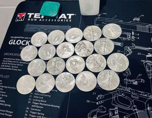 20 American Eagles pure silver one ounce tube