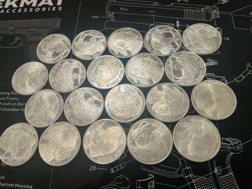 20 pure silver 0.999 Buffelo Rounds brilliant uncirculated in tube