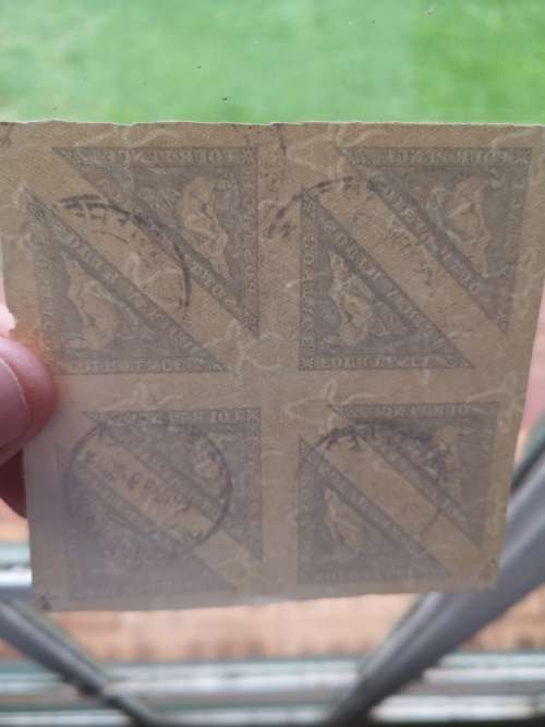 RARE 8 on one sheet SOUTH AFRICAN 1926 FOUR PENCE TRIANGULAR STAMPS