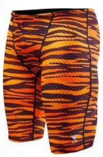TYR Men`s Swimming Jammer - Crypsis Navy/Orange - Size 36
