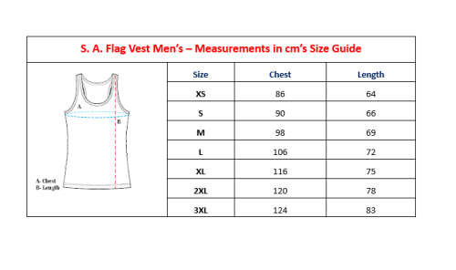 SA Flag mens running vest - X-Large