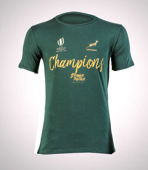 Springboks Men`s RWC World Cup Champions Tee Shirt - Large