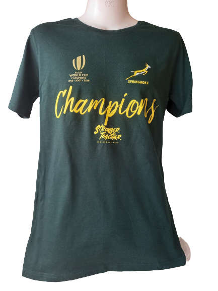 Springboks Ladies RWC World Cup Champions Tee Shirt - Small