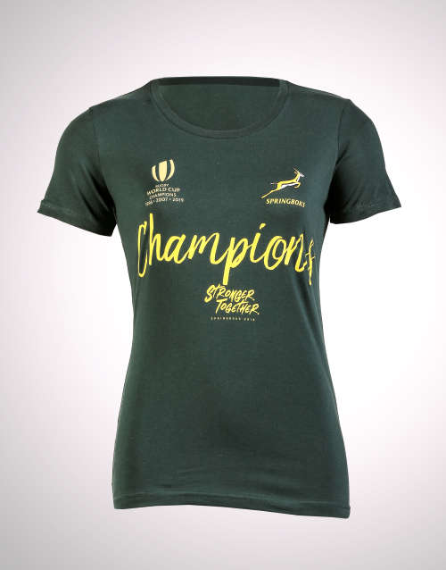Springboks Ladies RWC World Cup Champions Tee Shirt - Small