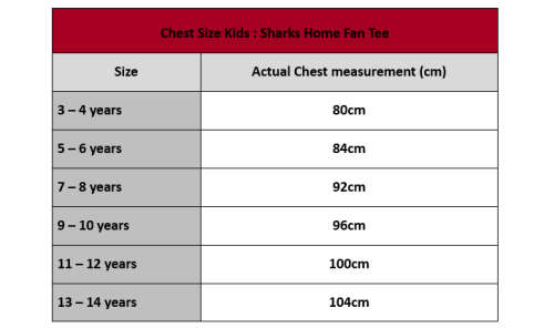 Sharks Kids Home Fan Tee: 11 - 12 years
