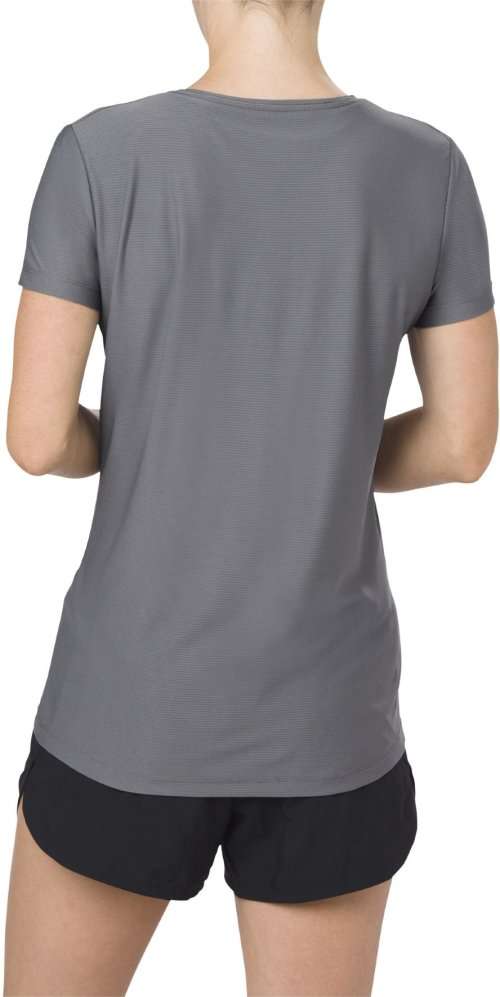 Asics Tee Ladies Graphic Spiral Carbon Grey - X-Large (XL) with FLAW