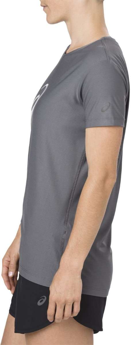 Asics Tee Ladies Graphic Spiral Carbon Grey - X-Large (XL) with FLAW