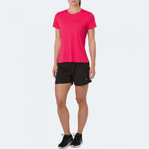 Asics Tee Ladies Silver Pixel Pink - Large