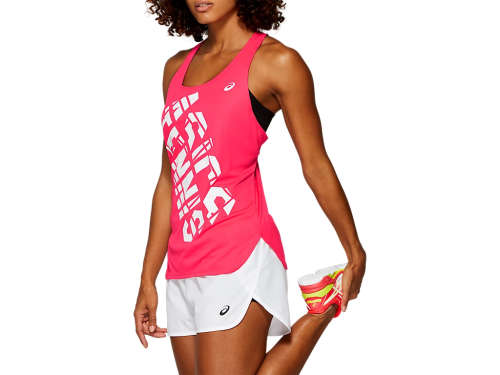 Asics Tank Ladies Practice Graphic Pink - X-Large
