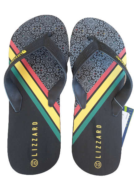 Lizzard sandals flip-flops  men`s zyra black/multi - size UK 11
