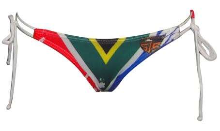 SA Flag Bikini Bottom Ties - size 26 or 3X-Small