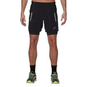 Asics Shorts Men`s Running FujiTrail 2-in-1- Size 2X-Large (2XL)