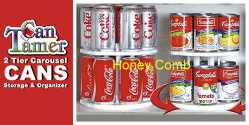CAN-TAMER TWO-TIER FOOD & BEVERAGE CAN CAROUSEL. A MUST FOR ALL KITCHENS!!
