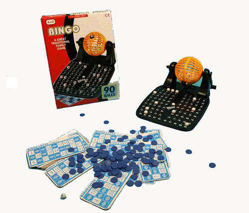 BINGO GAME SET INCLUDING 48 BINGO CARDS 90 BALLS AND DISPENSER