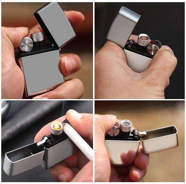 Metal USB Electronic Rechargeable Flameless Cigarette Lighter Windproof