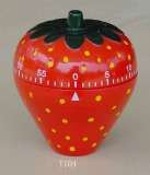 Strawberry Kitchen Timer, Mechanical Timer 60 minutes.