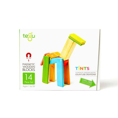14 Piece Tegu Magnetic Wooden Block Sett - Tints