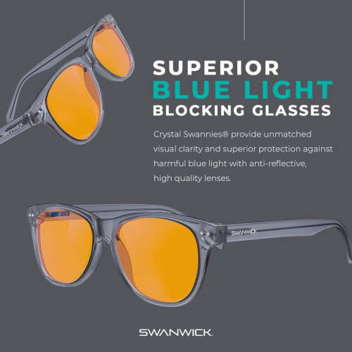 Swannies Gamer & Computer Eyewear - Blue Light Blocking Glasses - Grey