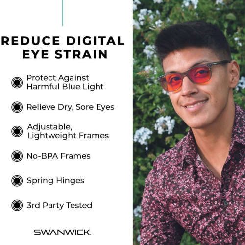 Swannies Gamer & Computer Eyewear - Blue Light Blocking Glasses - Grey