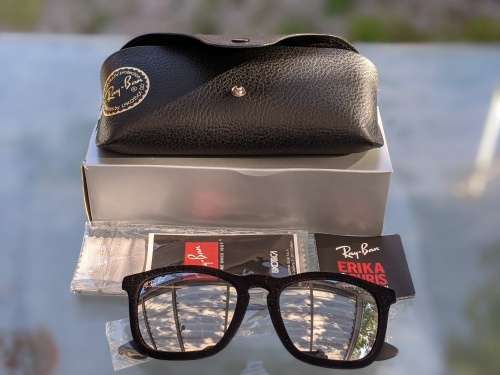 Ray Ban - CHRIS VELVET with Grey Mirror lenses - RB4187F 60756G 54-18 - FLOCK BLACK 54mm - NEW