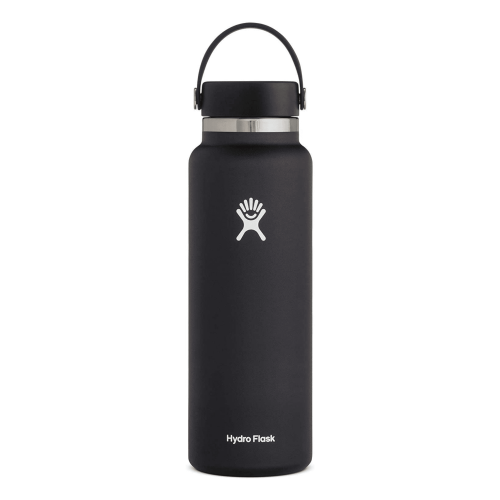 Hydro Flask Water Bottle  Stainless Steel and Vacuum Insulated  Wide Mouth 2.0 (40oz / 1.2l) - Black