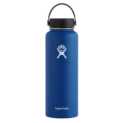Hydro Flask Water Bottle  Stainless Steel and Vacuum Insulated  Wide Mouth 2.0 (40oz / 1.2l) - Blue