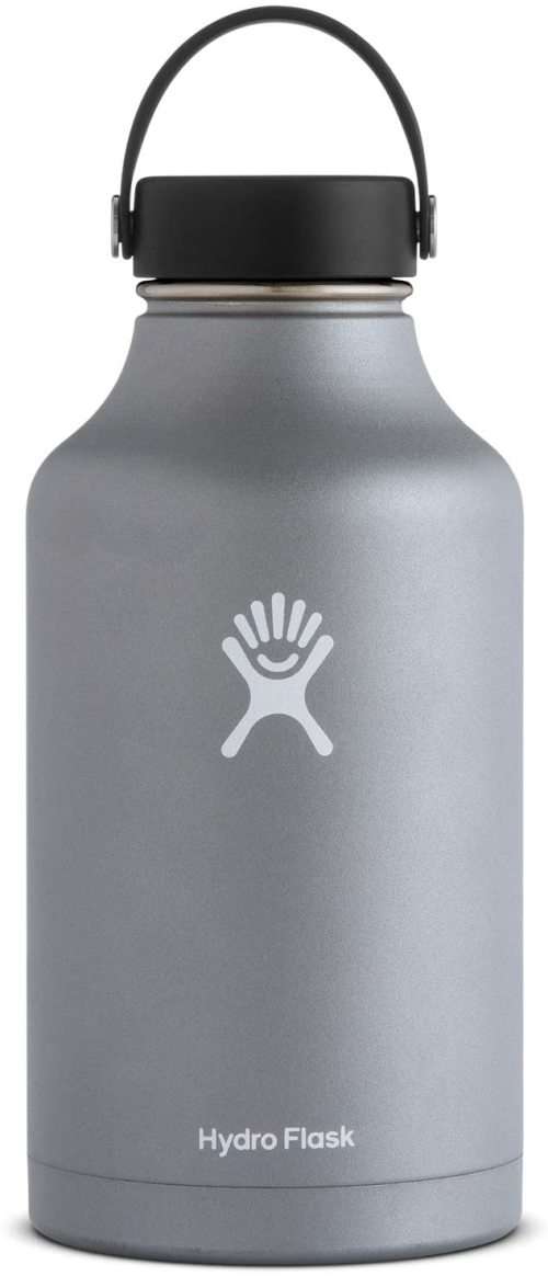 Hydro Flask Water Bottle  Stainless Steel and Vacuum Insulated  Wide Mouth 2.0 (64oz / 1.9l) - Grey