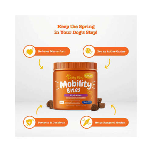 Zesty Paws Glucosamine for Dogs  Hip and Joint Supplement for Dog Arthritis Pain Relief