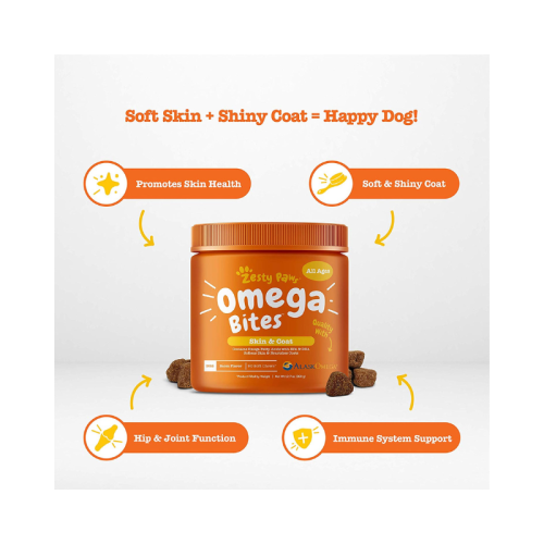 Zesty Paws Omega BitesTM for Dogs With AlaskOmega® Fish Oil
