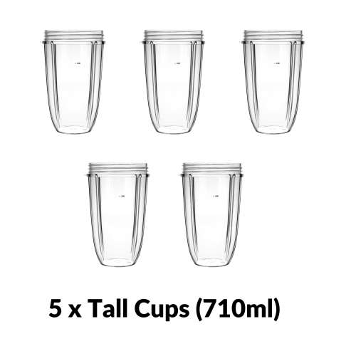 5-pack of Nutribullet Replacement Tall Cups - 710ml