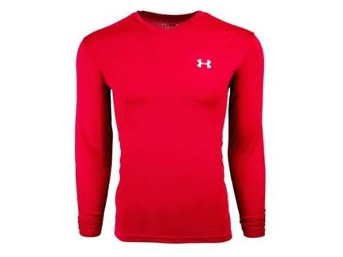 Under Armour Men`s UA Tech V-Neck Long Sleeve Shirt - Red - XL