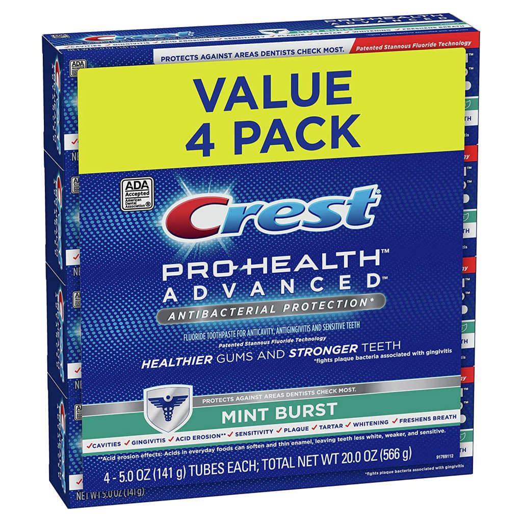 Crest Pro-Health Advanced Antibacterial Protection Toothpaste -141g- 4 Pack