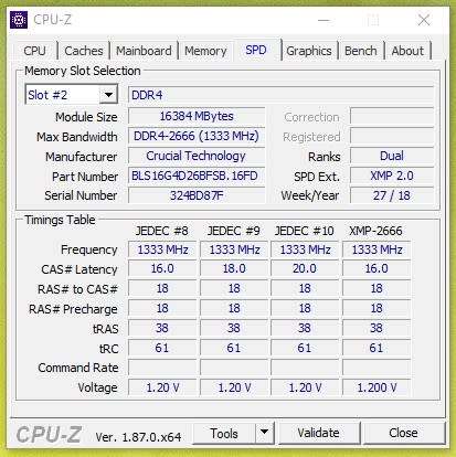 Ballistix Sport LT Gray 16GB DDR4-2666 UDIMM