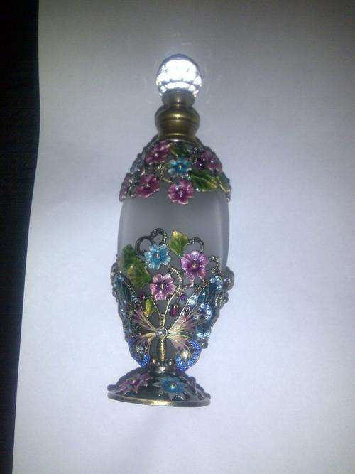 Purple & Blue Decorative Frosted Glass Perfume Bottle