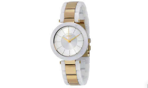 Authentic DKNY Stanhope Stainless Steel and Ceramic Ladies Watch