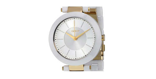 Authentic DKNY Stanhope Stainless Steel and Ceramic Ladies Watch