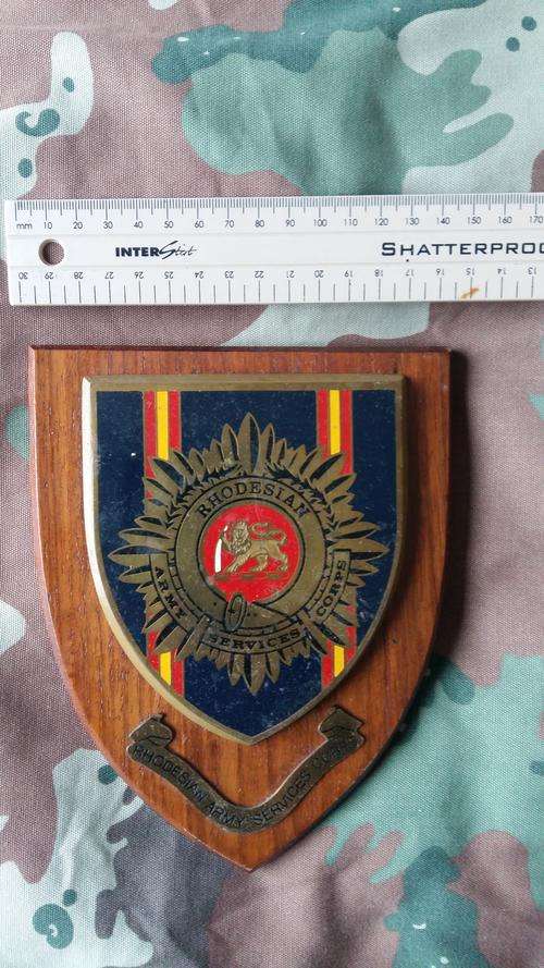 Rhodesian army services plaque