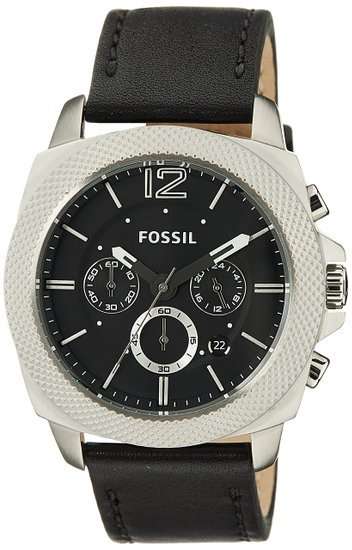 Fossil Men's Privateer Black Leather Quartz Watch - BQ1731 - SUPER DEAL !!