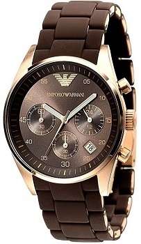 Emporio Armani (5891) Woman's Brown Dial Stainless Steel Watch